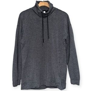 Lululemon Women’s 4 Charcoal Grey Cowl Drawstring Neck Pleated Back Sweatshirt